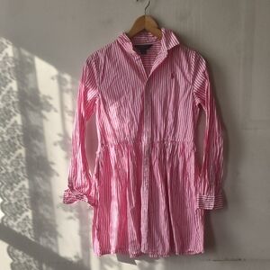 Polo by Ralph Lauren Pink and White Striped Shirt